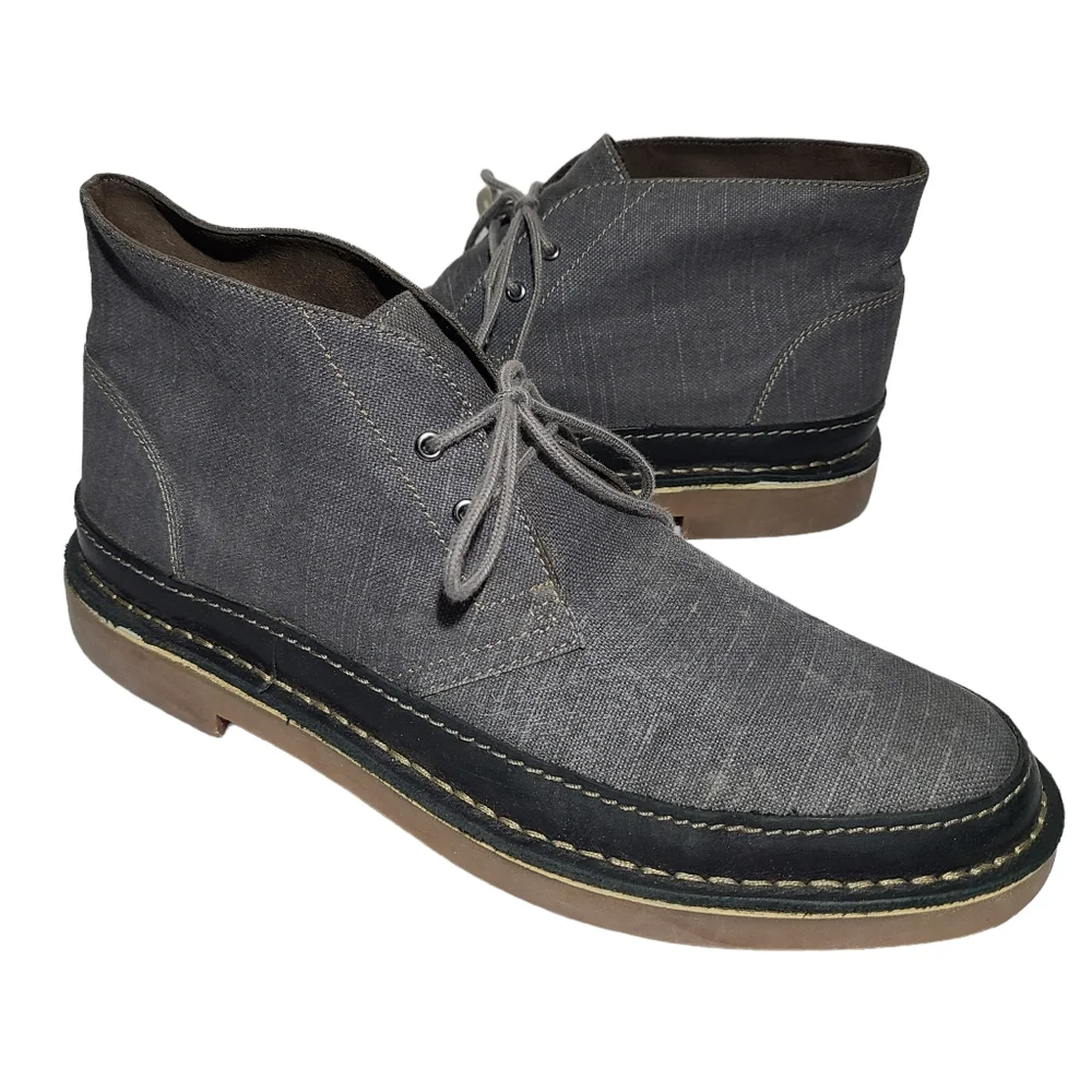 Clarks BUSHACRE RAND Chukka Boots Mens 11.5 M Gray 2-Eye Lace Up
